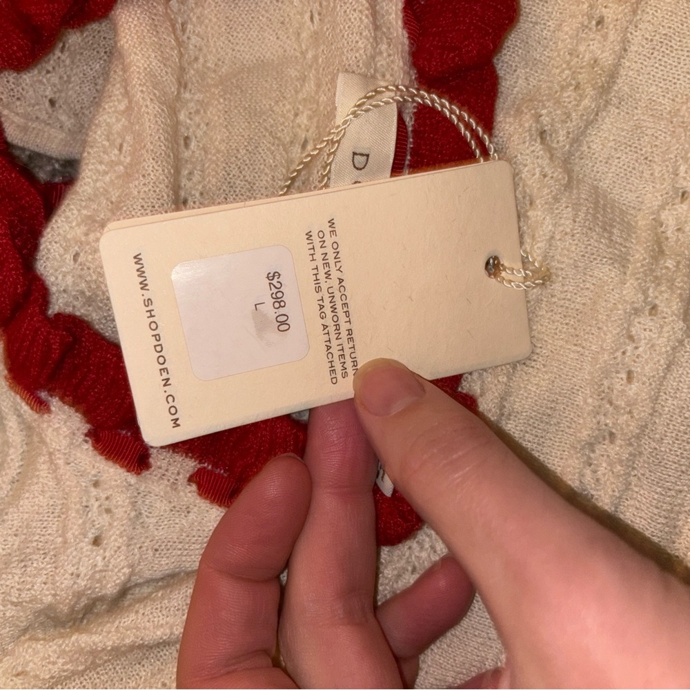 NWT Doen Cordelie Top in Moonstone and Wild Cherry /Large/ - Picture 8 of 8